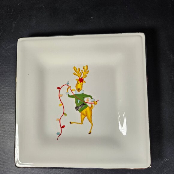 Laurie Gates Winter Wonder Set of Four Square Salad Plates. NOS. Retired - Picture 6 of 12